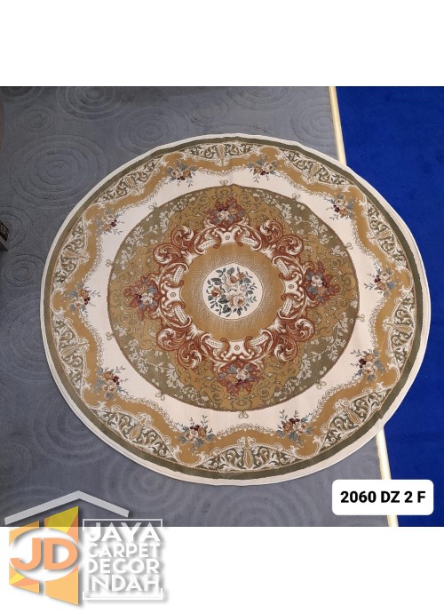 Permadani Kashan Kendra Bulat  ds 2060 DZ 2 F  ukuran 160 x 160 cm, 200 x 200 cm